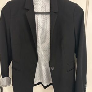 Express Black Men's Blazer with Polka Dot Lining